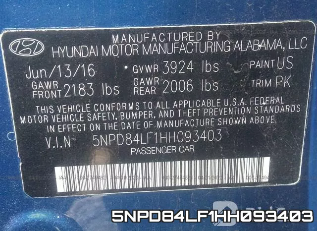 5NPD84LF1HH093403 фото 10