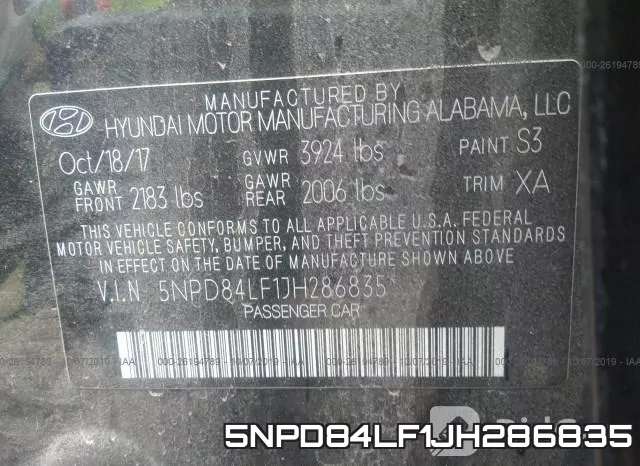 5NPD84LF1JH286835 фото 10