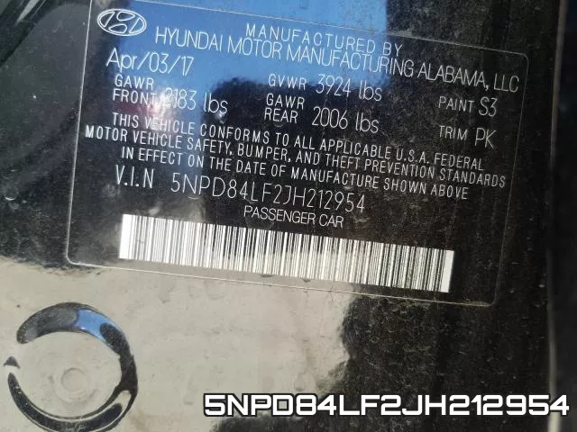5NPD84LF2JH212954 фото 2