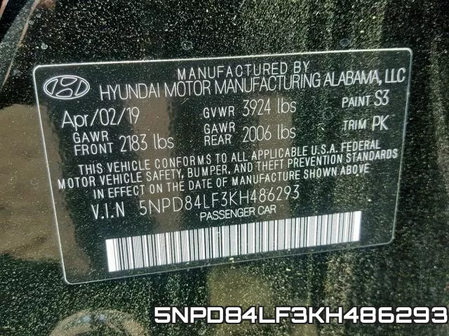 5NPD84LF3KH486293 фото 2