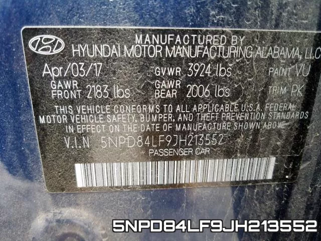 5NPD84LF9JH213552 фото 2
