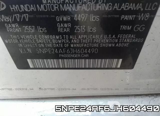 5NPE24AF6JH604490 фото 9