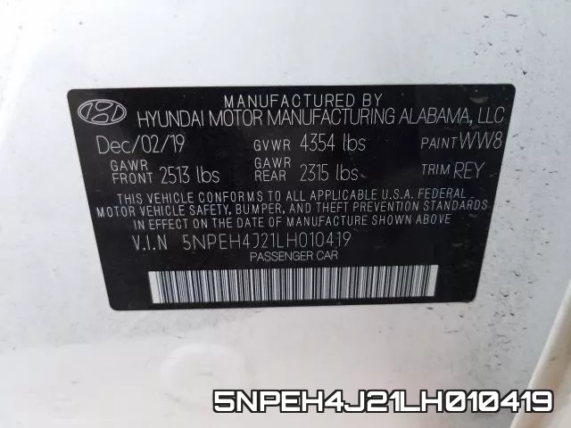 5NPEH4J21LH010419 фото 2