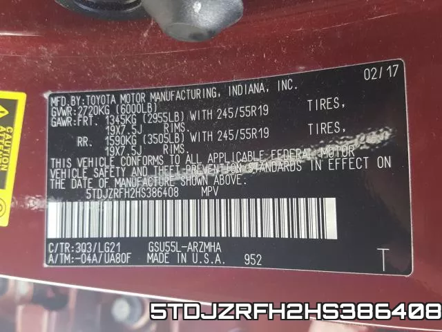 5TDJZRFH2HS386408 фото 2