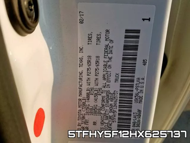 5TFHY5F12HX625737 фото 2