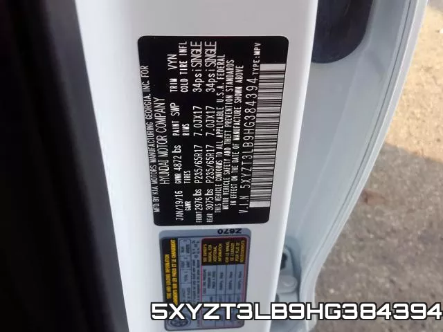 5XYZT3LB9HG384394 фото 2