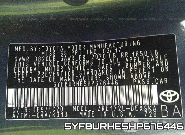 5YFBURHE5HP676446 фото 10