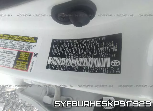 5YFBURHE5KP917929 фото 10