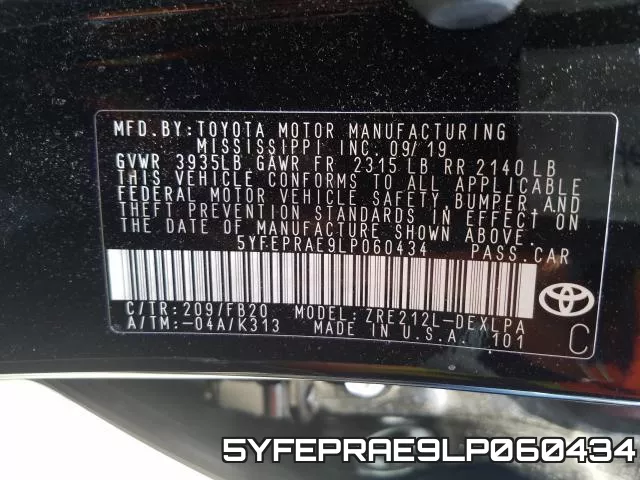 5YFEPRAE9LP060434 фото 2