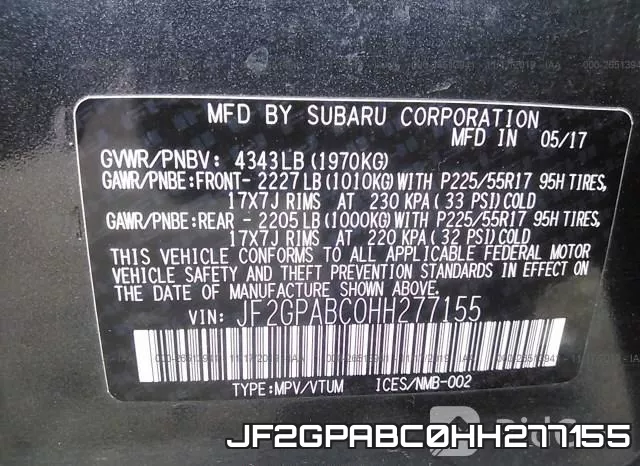 JF2GPABC0HH277155 фото 10