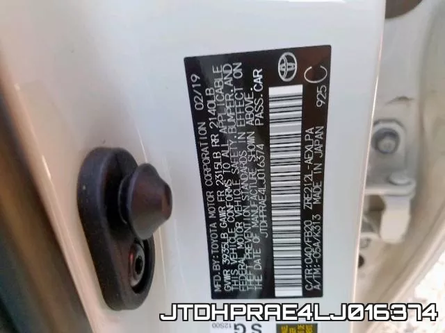 JTDHPRAE4LJ016374 фото 2