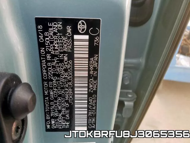 JTDKBRFU8J3065356 фото 2