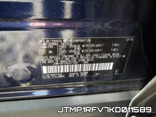 JTMP1RFV7KD011589 фото 2