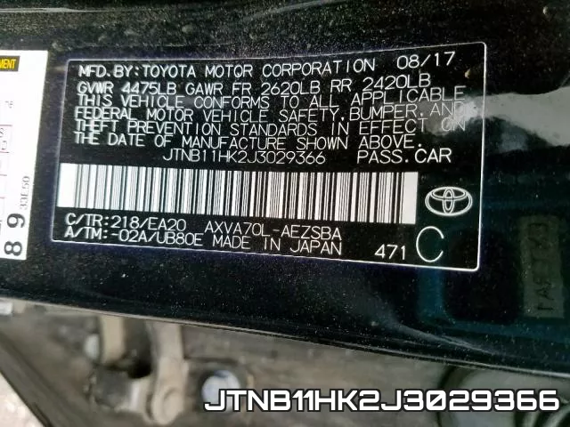 JTNB11HK2J3029366 фото 2
