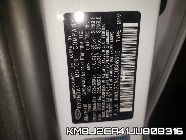 KM8J2CA41JU808316 фото 2