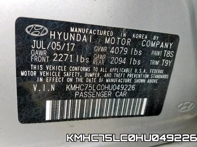 KMHC75LC0HU049226 фото 2