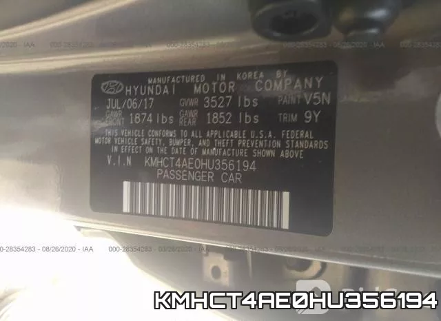KMHCT4AE0HU356194 фото 10