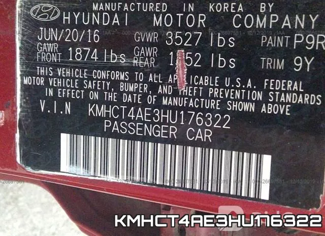 KMHCT4AE3HU176322 фото 10