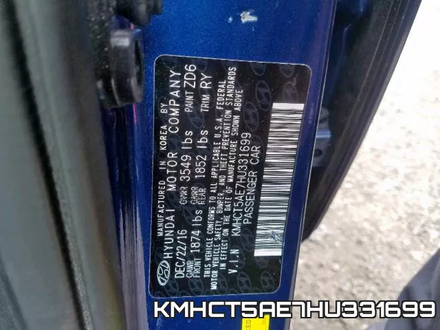 KMHCT5AE7HU331699 фото 2