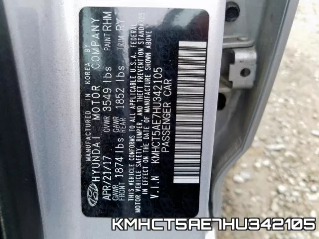 KMHCT5AE7HU342105 фото 2