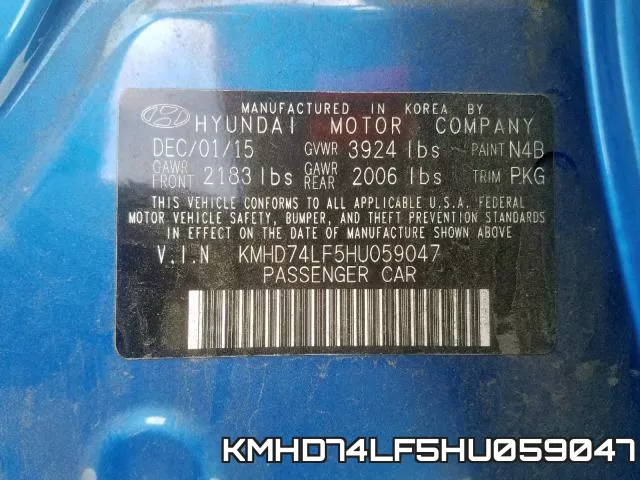 KMHD74LF5HU059047 фото 2