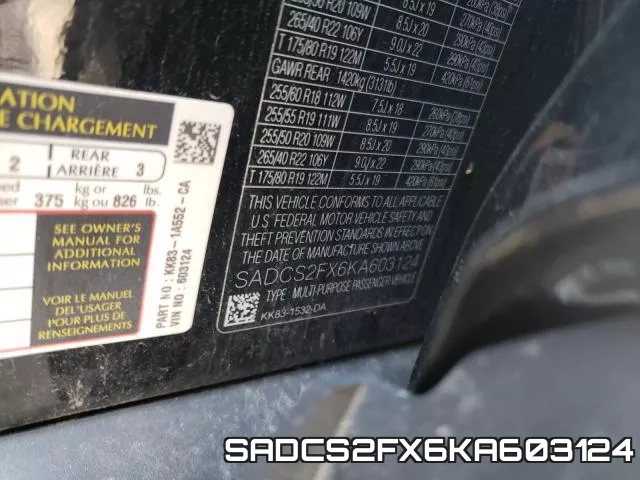 SADCS2FX6KA603124 фото 2