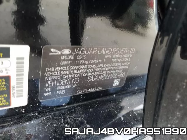 SAJAJ4BV0HA951890 фото 2