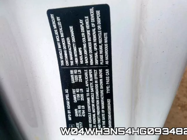 W04WH3N54HG093482 фото 2