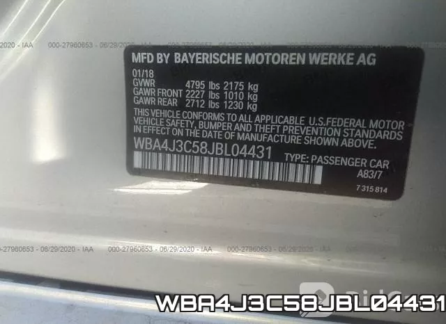 WBA4J3C58JBL04431 фото 10