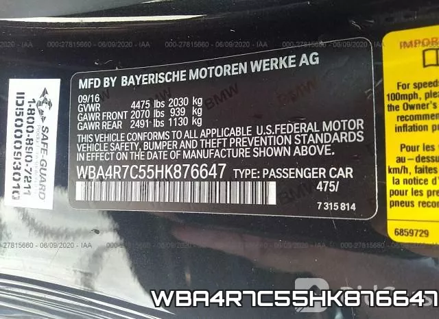 WBA4R7C55HK876647 фото 10