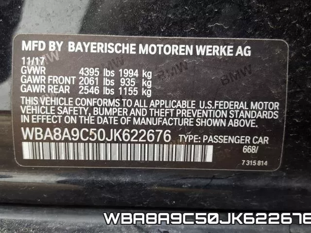 WBA8A9C50JK622676 фото 2