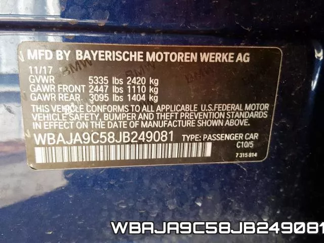 WBAJA9C58JB249081 фото 2