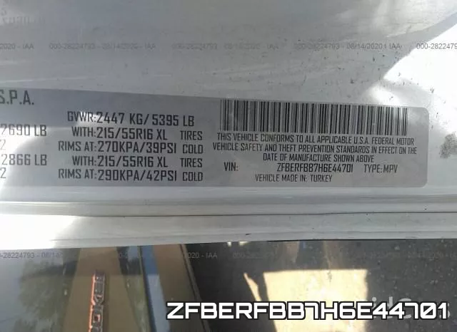 ZFBERFBB7H6E44701 фото 10