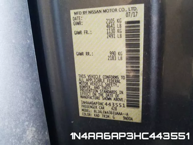 1N4AA6AP3HC443551 фото 2