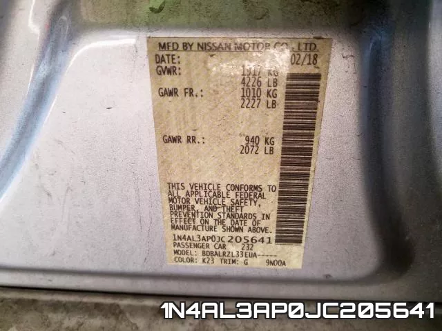1N4AL3AP0JC205641 фото 2