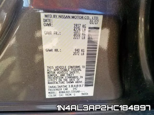 1N4AL3AP2HC184897 фото 2