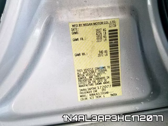 1N4AL3AP3HC172077 фото 2