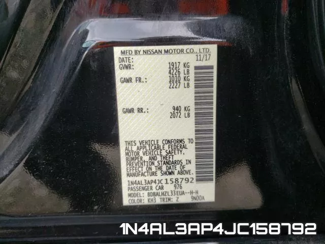 1N4AL3AP4JC158792 фото 2