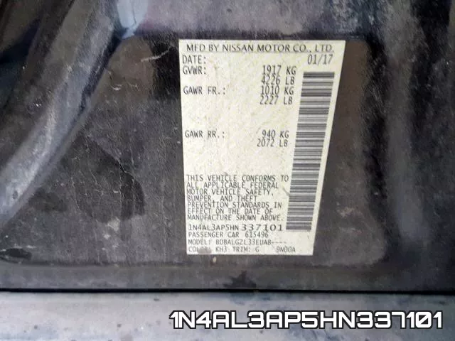 1N4AL3AP5HN337101 фото 2
