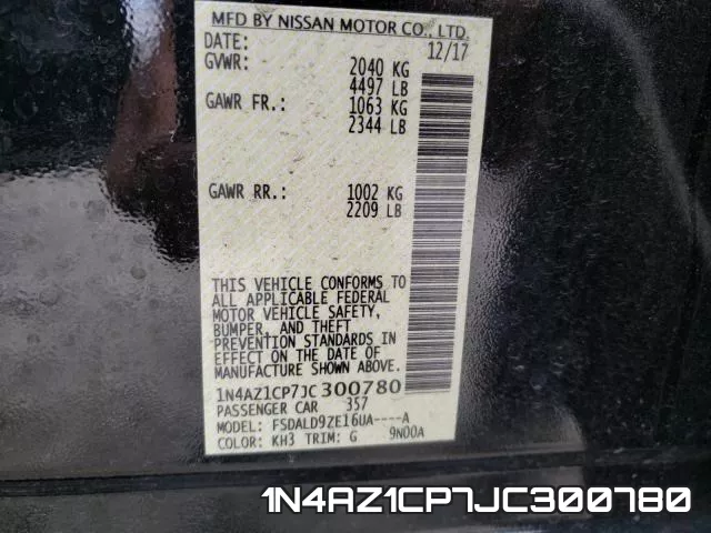 1N4AZ1CP7JC300780 фото 2