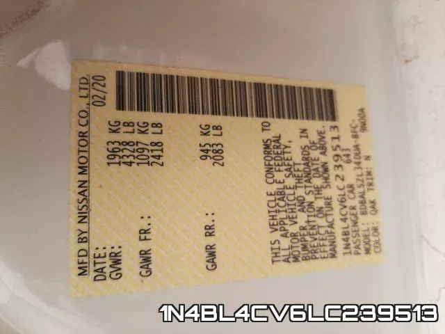 1N4BL4CV6LC239513 фото 2