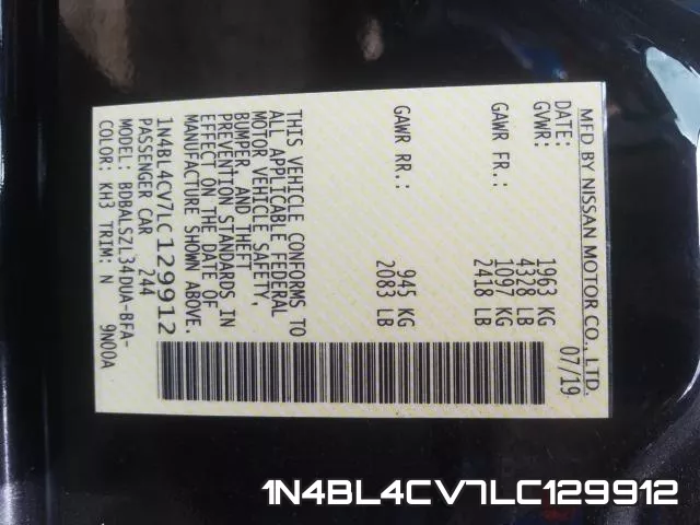 1N4BL4CV7LC129912 фото 2