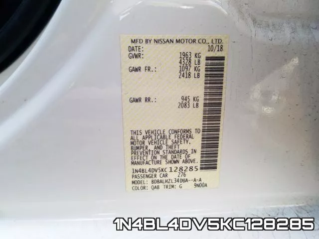 1N4BL4DV5KC128285 фото 2
