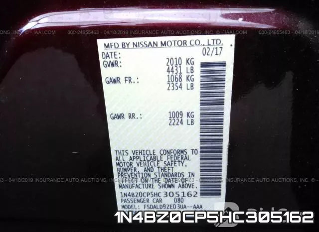 1N4BZ0CP5HC305162 фото 10