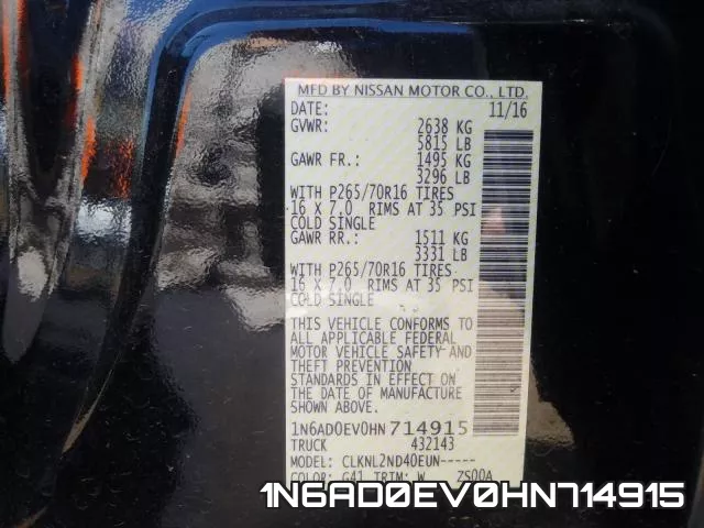 1N6AD0EV0HN714915 фото 2