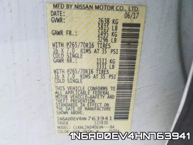 1N6AD0EV4HN763941 фото 2
