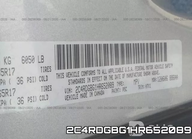 2C4RDGBG1HR652089 фото 10