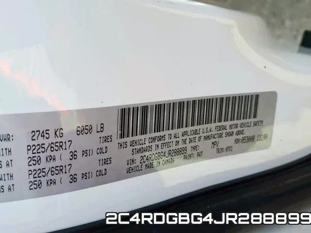 2C4RDGBG4JR288899 фото 2