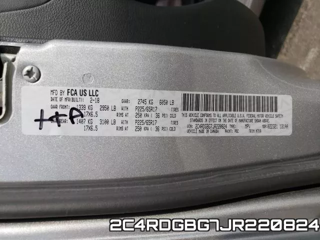 2C4RDGBG7JR220824 фото 2
