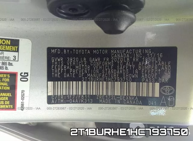 2T1BURHE1HC793750 фото 10